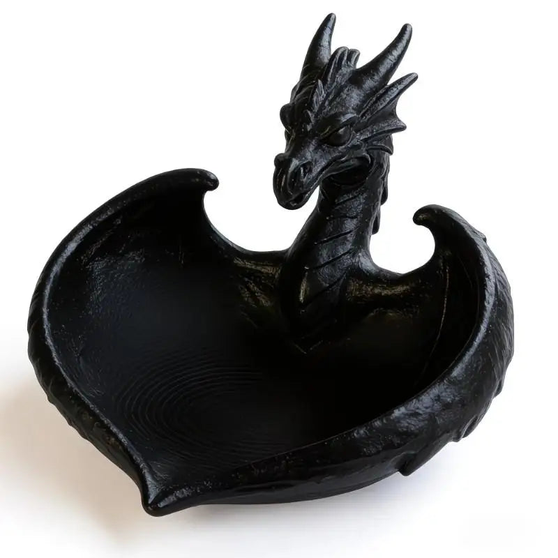 3D Printed Dragon Jewelry Tray | Minimalist Desk Key Organizer Decorative Storage Tray Richie's Black