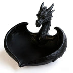 3D Printed Dragon Jewelry Tray | Minimalist Desk Key Organizer Decorative Storage Tray Richie's Black