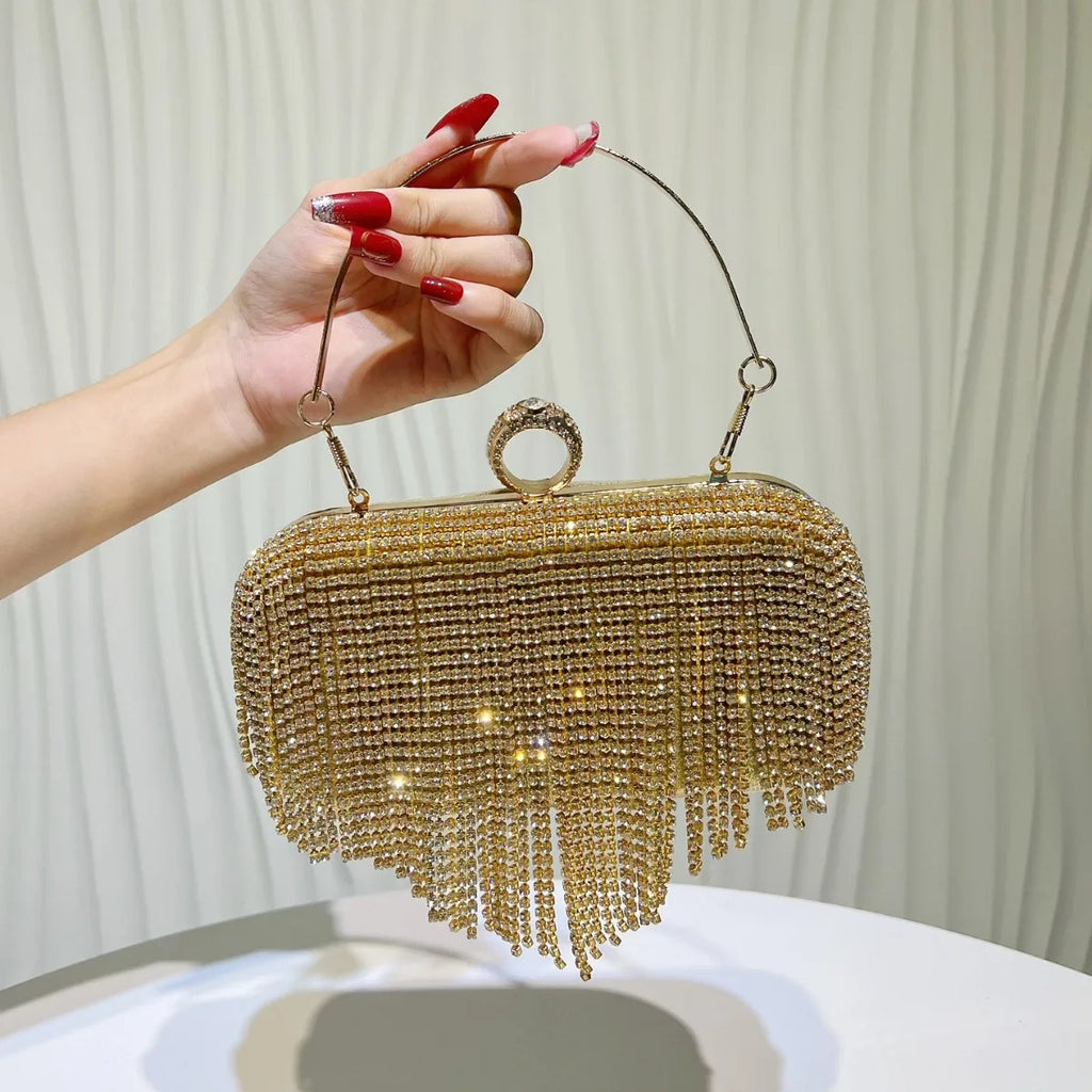 Diamond Tassel Evening Clutch Bag – Women's Party Chain Handbag Evening Clutch Bag Richie's