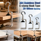 304 Stainless Steel C-Clamp Hook Adjustable 20–100mm | Hardware C-Clamp Hardware Richie's