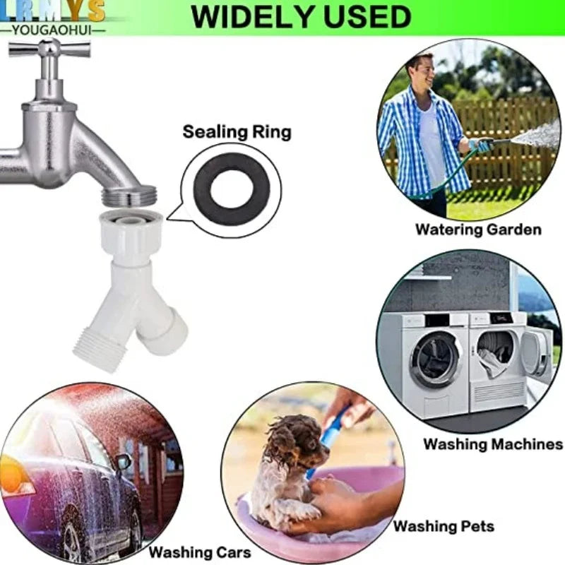 Y Tee Water Splitter Connector with Washer – Washer & Dishwasher Water Hose Connector Richie's