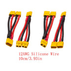2Pcs XT60 Parallel Y Splitter 12/14AWG Silicone Wire RC Drone RC Power Connector Richie's