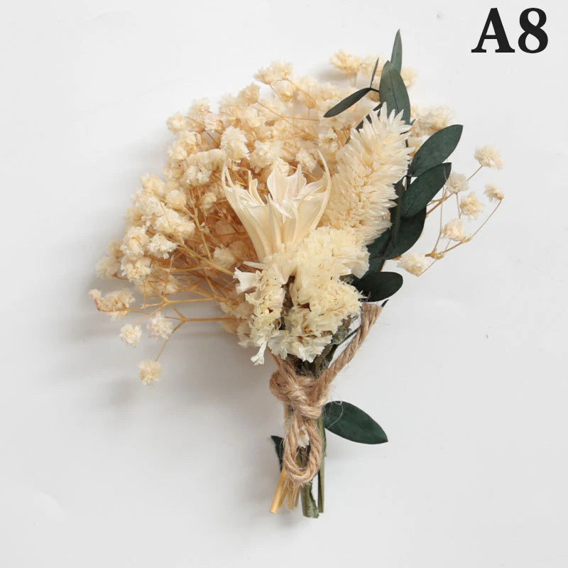Mini Dried Flower Bouquet – Natural Baby's Breath Home Decor Dried Flower Bouquet Richie's A8