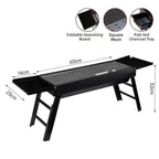 Folding Charcoal BBQ Grill with Side Trays – Portable Tabletop Charcoal BBQ Grill Richie's A