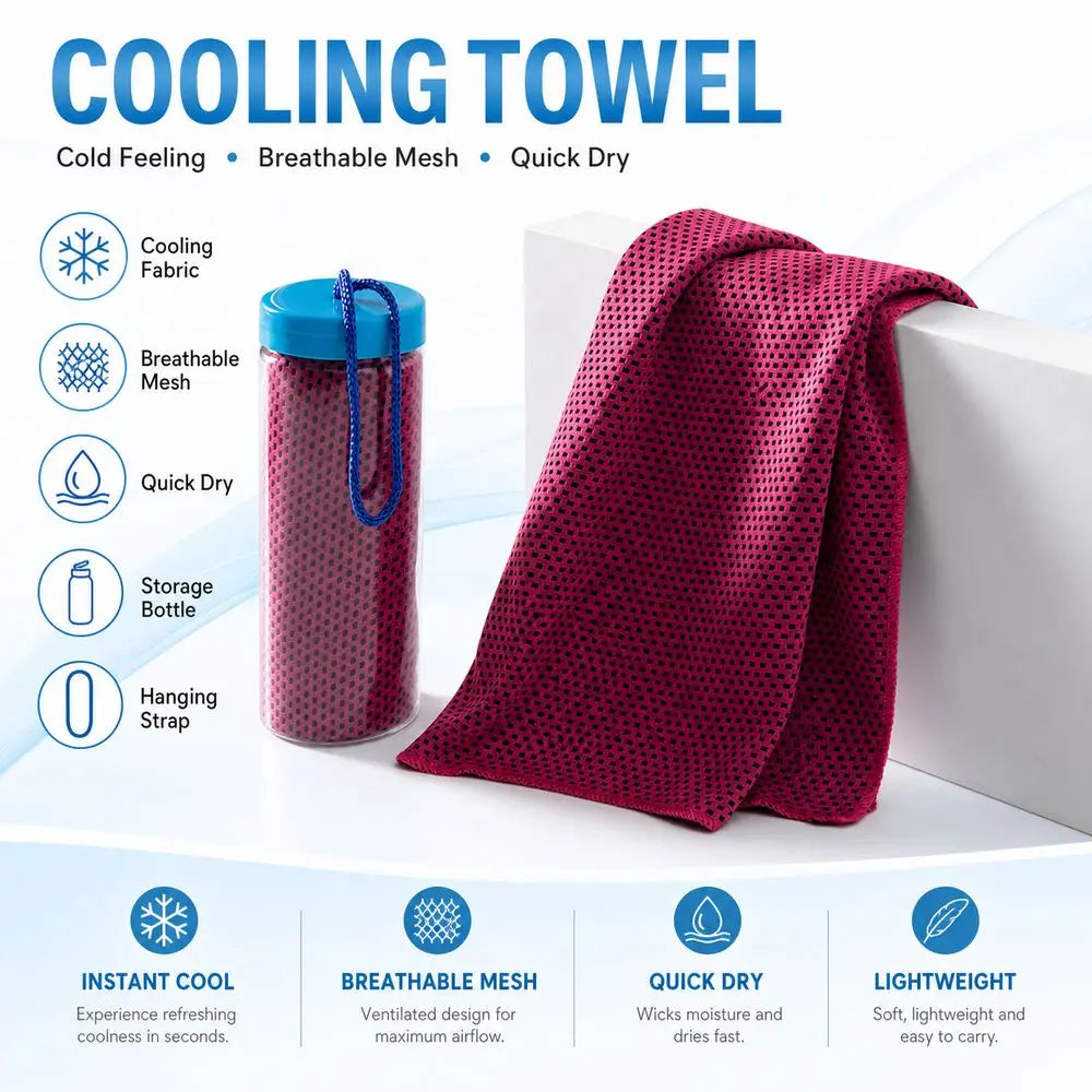 Cooling Sports Towel with Storage Bottle – Quick Dry Mesh Cooling Sports Towel Richie's