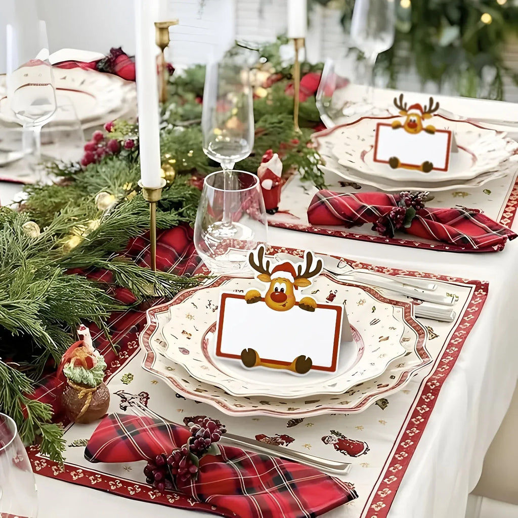 30 Pcs Christmas Reindeer Foldable Place Card Holders Christmas Place Cards Richie's