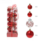24pcs Christmas Ball Ornaments Set – 4cm & 6cm Xmas Baubles Christmas Ornament Set Richie's Red 1.5cm