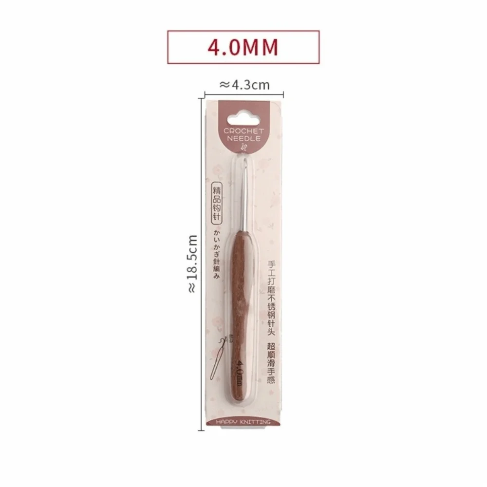 Sandalwood Crochet Hook 2.0–6.0mm Stainless Steel Weaving Tool Crochet Hook Richie's 4.0MM