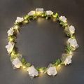 LED Rose Flower Wreath Headband – Light-Up Floral Crown LED Flower Headband Richie's D