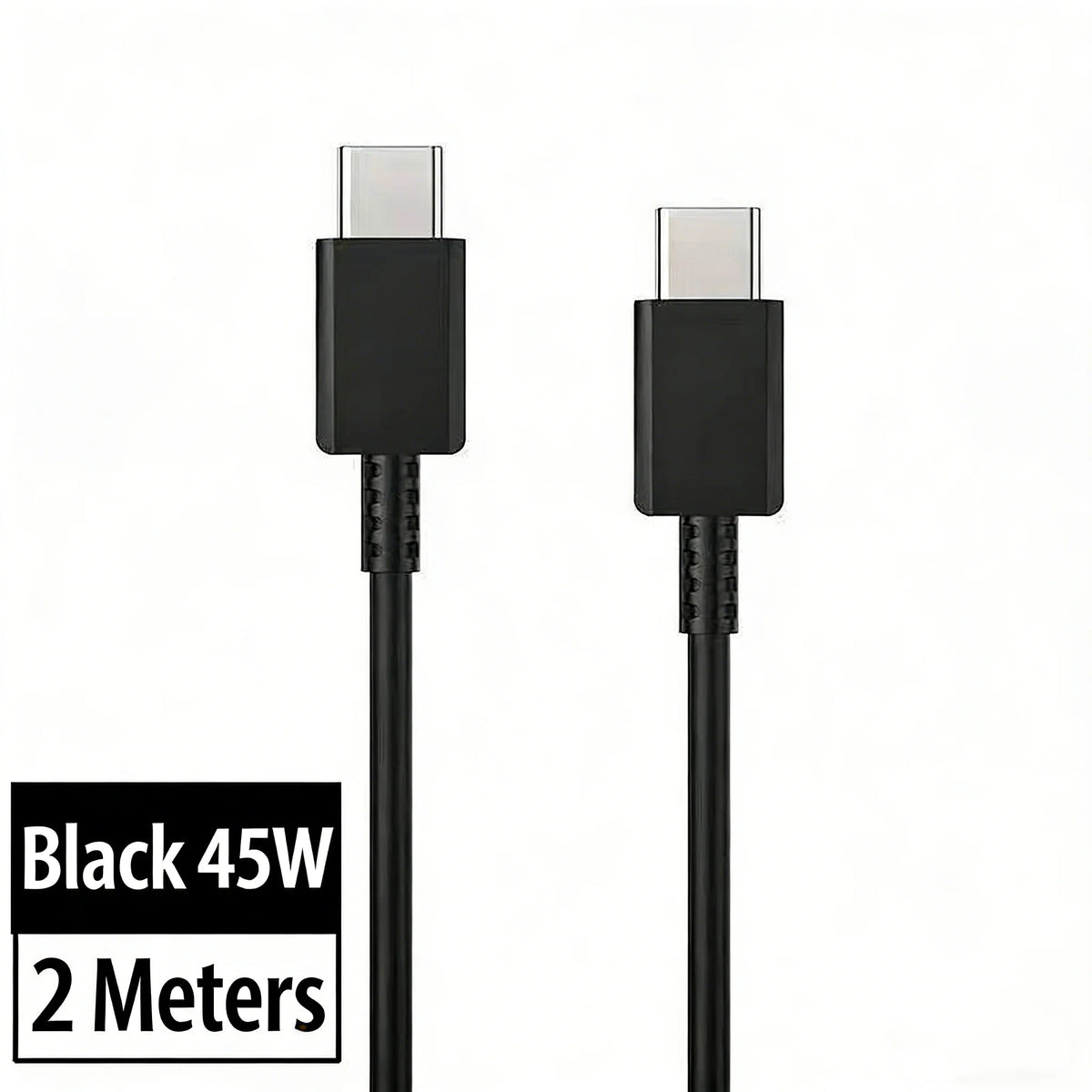 FUCHU 5A 45W USB-C to USB-C Fast Charging Cable | PD Cord USB-C Charging Cable Richie's Black 2m