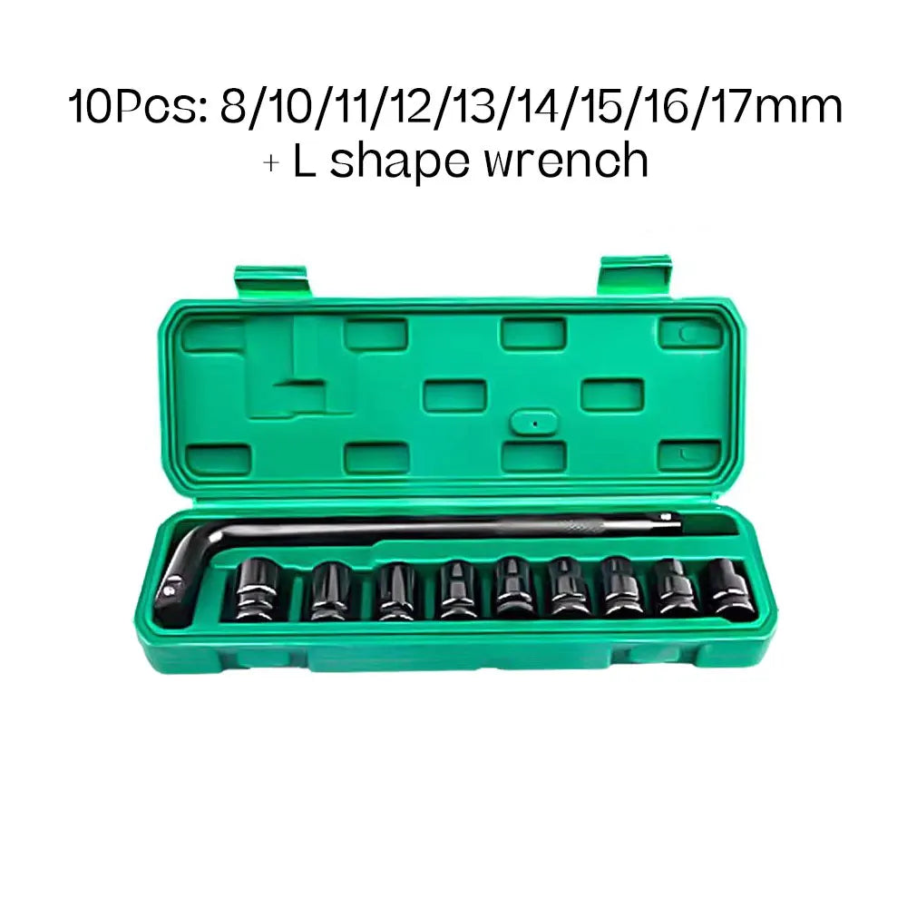 10pc 1/2" Drive Metric Deep Impact Socket Set | Pneumatic Impact Socket Set Richie's 10Pcs
