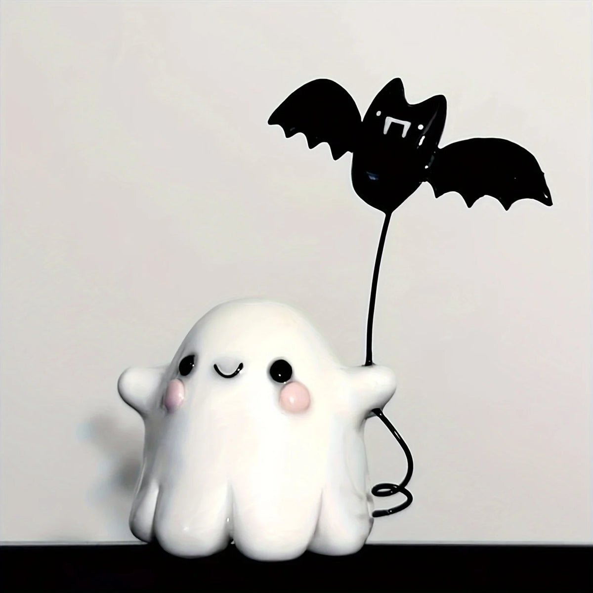 Halloween Ghost & Bat Resin Statue – Spooky Tabletop Decor Halloween Resin Statue Richie's 1pc