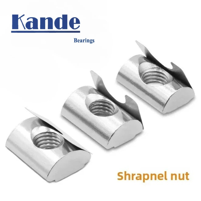 20PCS Carbon Steel Spring Nuts M4 M5 M6 M8 Aluminum Profile T-Slot Spring Nuts Richie's 20PCS EU45 or 50-M8