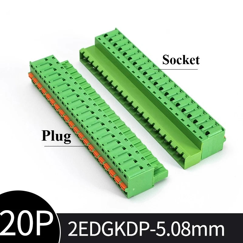 Spring-Press Plug-In Terminal Block 5.08mm 2–24P | 2EDGKD Set Terminal Block Connector Richie's 20P Plug and socket set