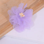 10Pcs Organza Flower Appliques 3D Mesh Sewing Patches 5.5cm Fabric Flower Appliques Richie's Purple