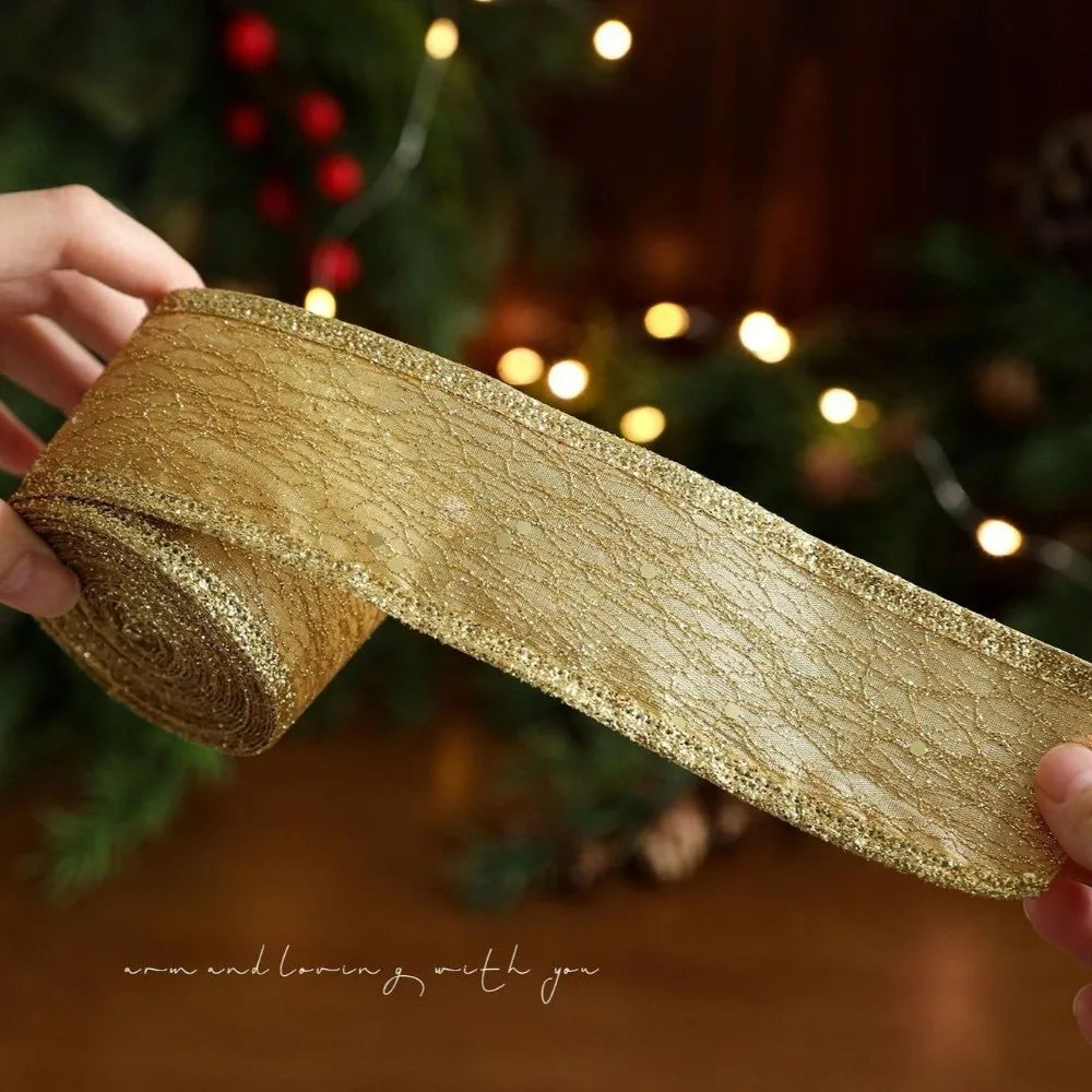 2M Sparkling Mesh Christmas Ribbon Glitter Sequins DIY Bow Christmas Ribbon Richie's