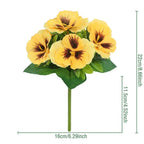 Silk Artificial Pansy Flowers Faux Rose Bouquet – DIY Home Decor Artificial Flowers Richie's 01-Yellow