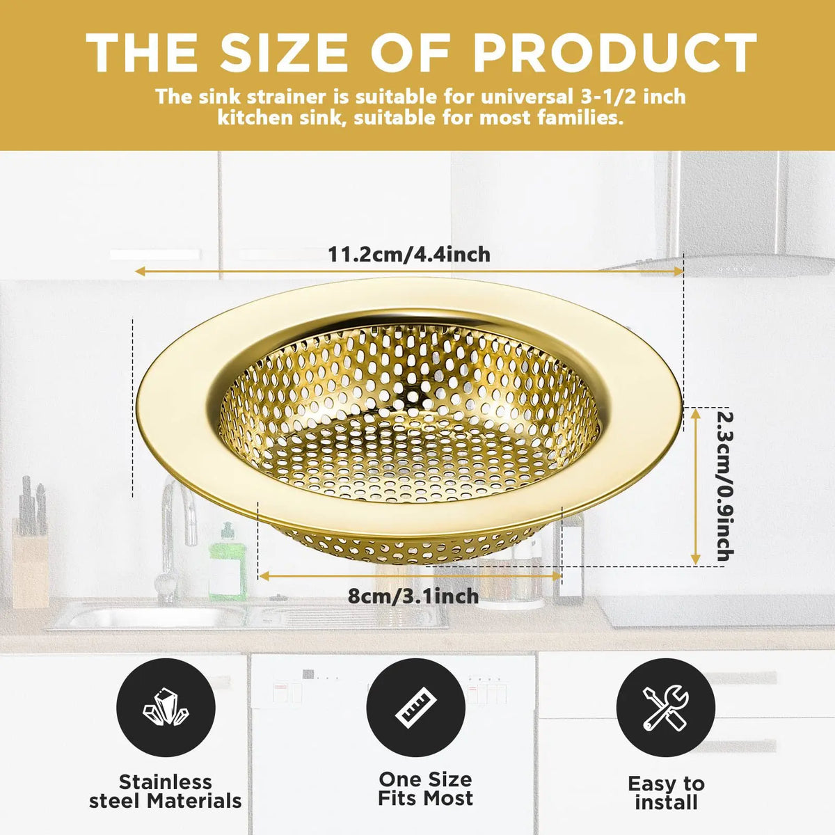 2-Pack Stainless Steel Kitchen Sink Strainer & Drain Filter Sink Drain Strainer Richie's