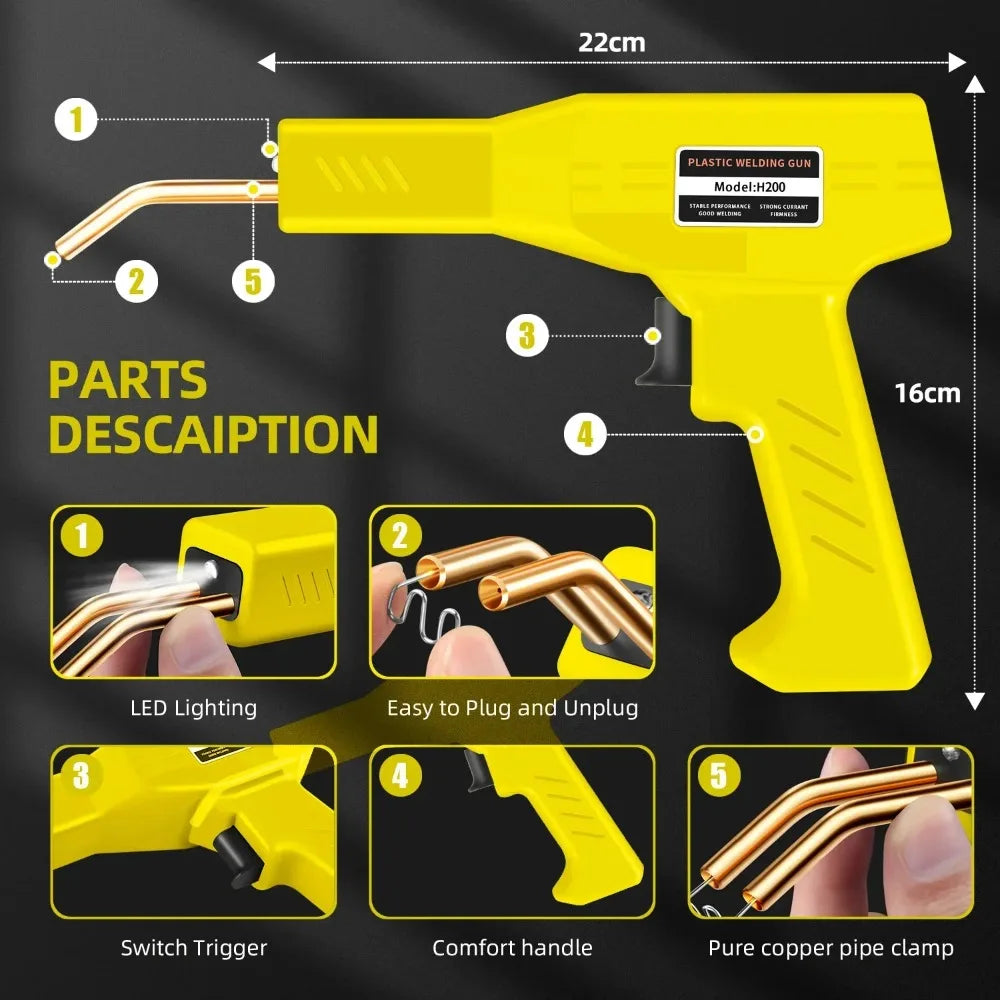 200W Rechargeable Plastic Welding Gun – Car Bumper Repair Kit Plastic Welding Gun Richie's