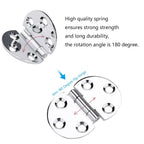 2pcs 180° Round Hatch Hinges Chrome Brass – Marine & Cabinet Round Hatch Hinges Richie's