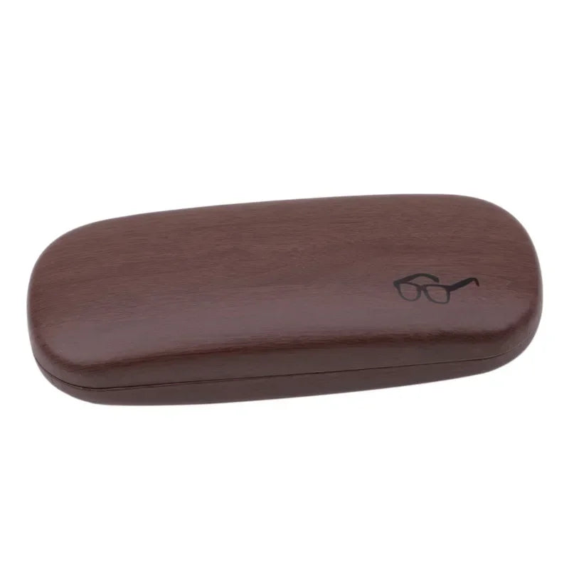 Wood Grain Hard Shell Glasses Case – PU Leather Eyeglass Box Eyeglass Case Richie's Coffee