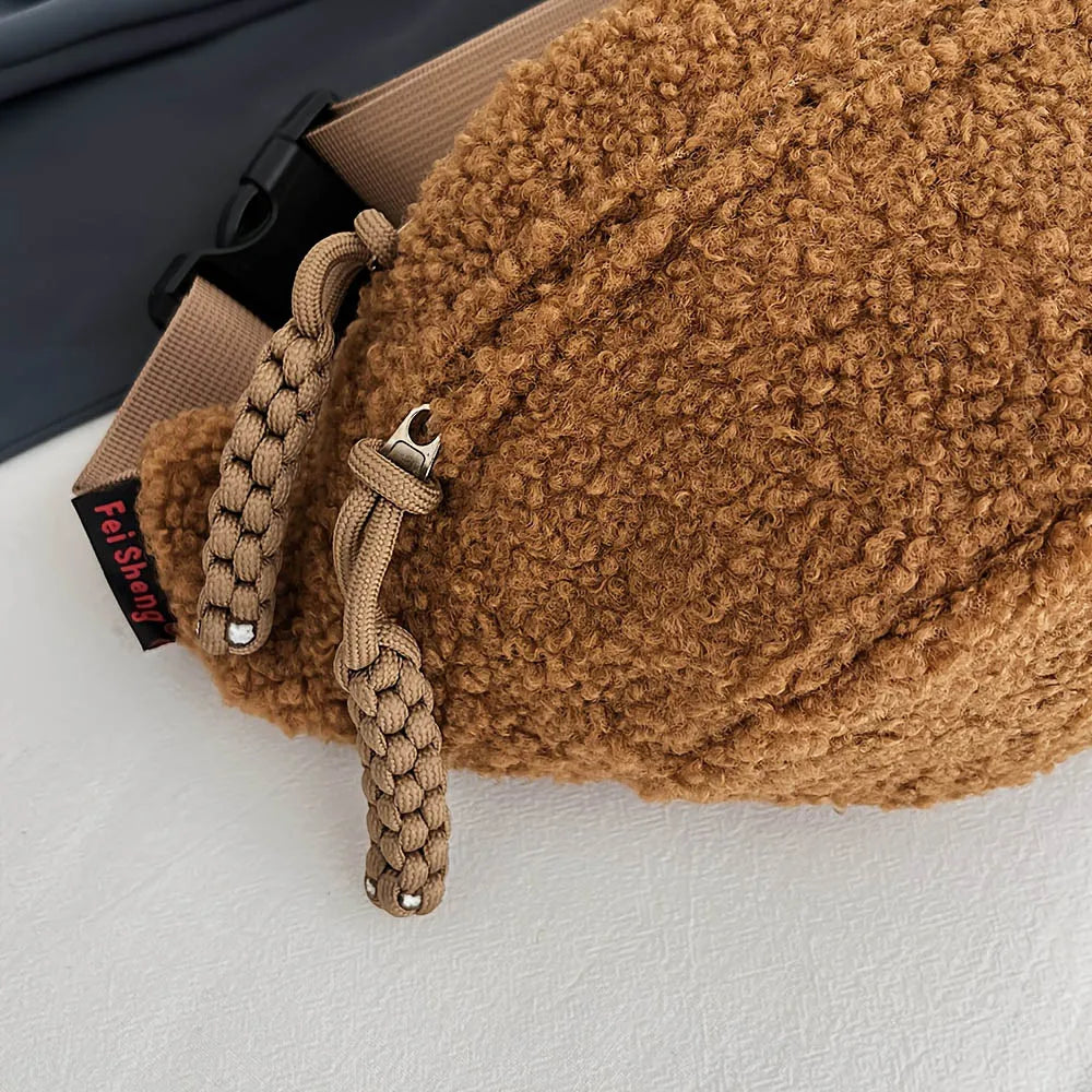 Women's Plush Faux Fur Crossbody Bag – Trendy Winter Shoulder Bag Crossbody Shoulder Bag Richie's