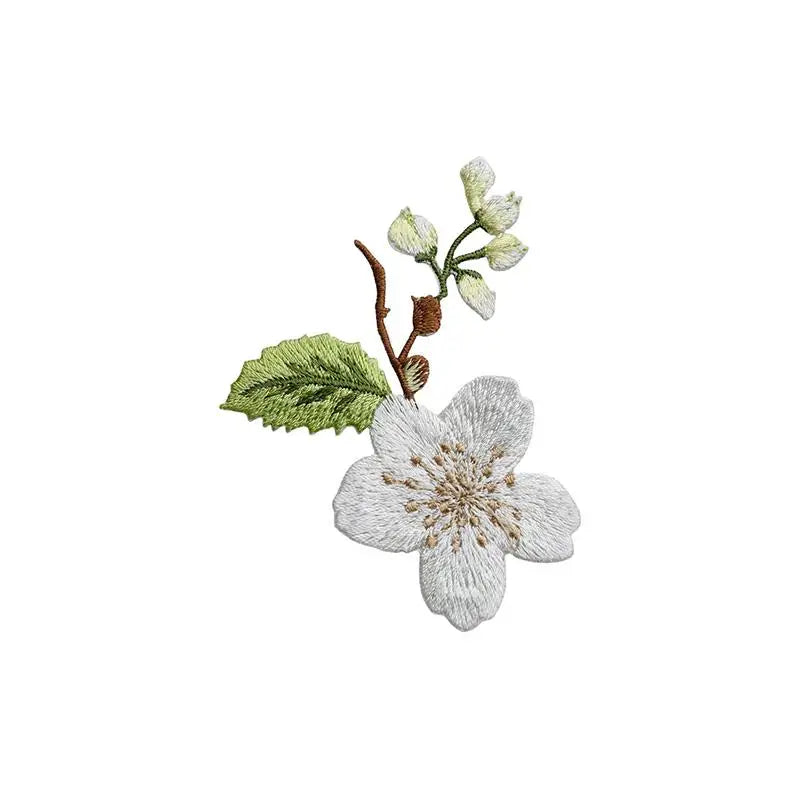 Flower Embroidery Iron-On Patch – DIY Appliqué for Clothes & Bags Embroidery Patch Richie's A5
