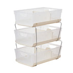 Stackable Storage Basket with Drawer – Desktop Organizer Stackable Storage Organizer Richie's Three Layers