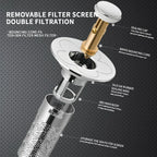 Stainless Steel Pop-Up Sink Stopper Hair Catcher Drain Filter Sink Drain Stopper Richie's