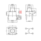 200Pcs 6x6mm Tact Switch Kit – 10 Heights, 4-Pin PCB Momentary Tactile Switch Kit Richie's