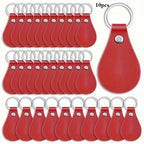 10pcs PU Leather Key Fob Blanks – Laser Engraving Keychain Kit Leather Keychain Blanks Richie's RED