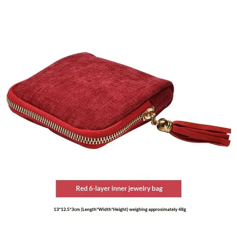 Velvet Jewelry Organizer Travel Pouch Multi-Slot Golden Zipper Jewelry Organizer Pouch Richie's A9