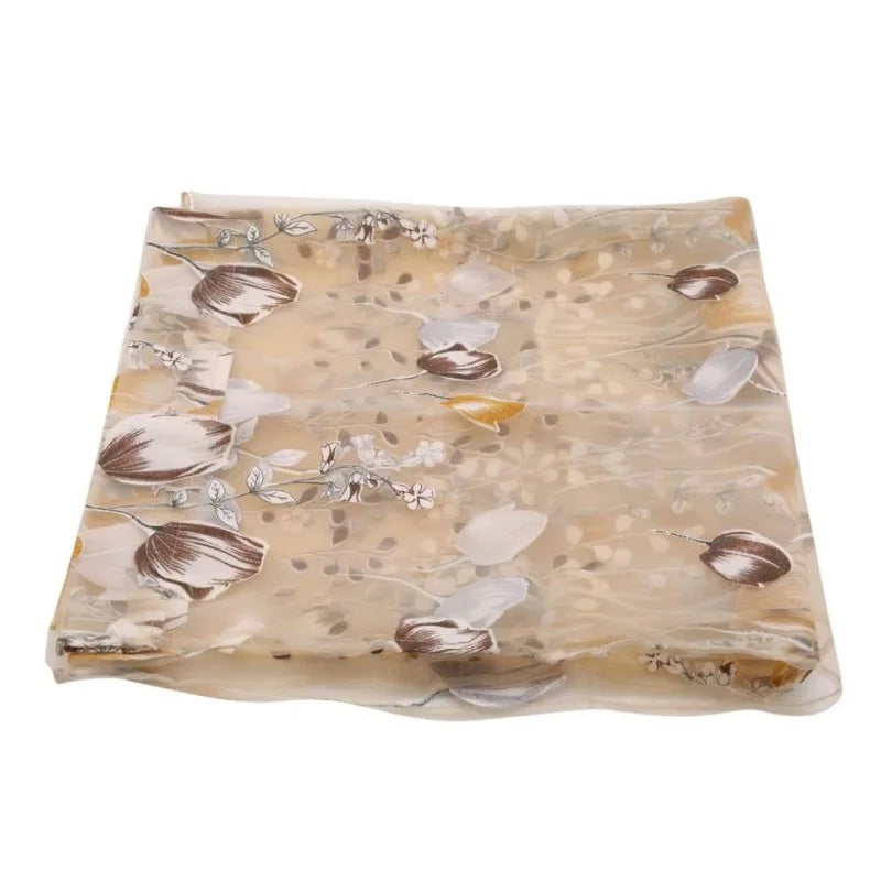 Modern Tulip Sheer Window Curtain Panel 200x100cm Polyester Sheer Window Curtain Richie's Orange 100 X 200 cm