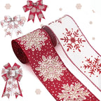 Christmas Snowflake Wired Ribbon – Red White Burlap Bow Christmas Ribbon Richie's