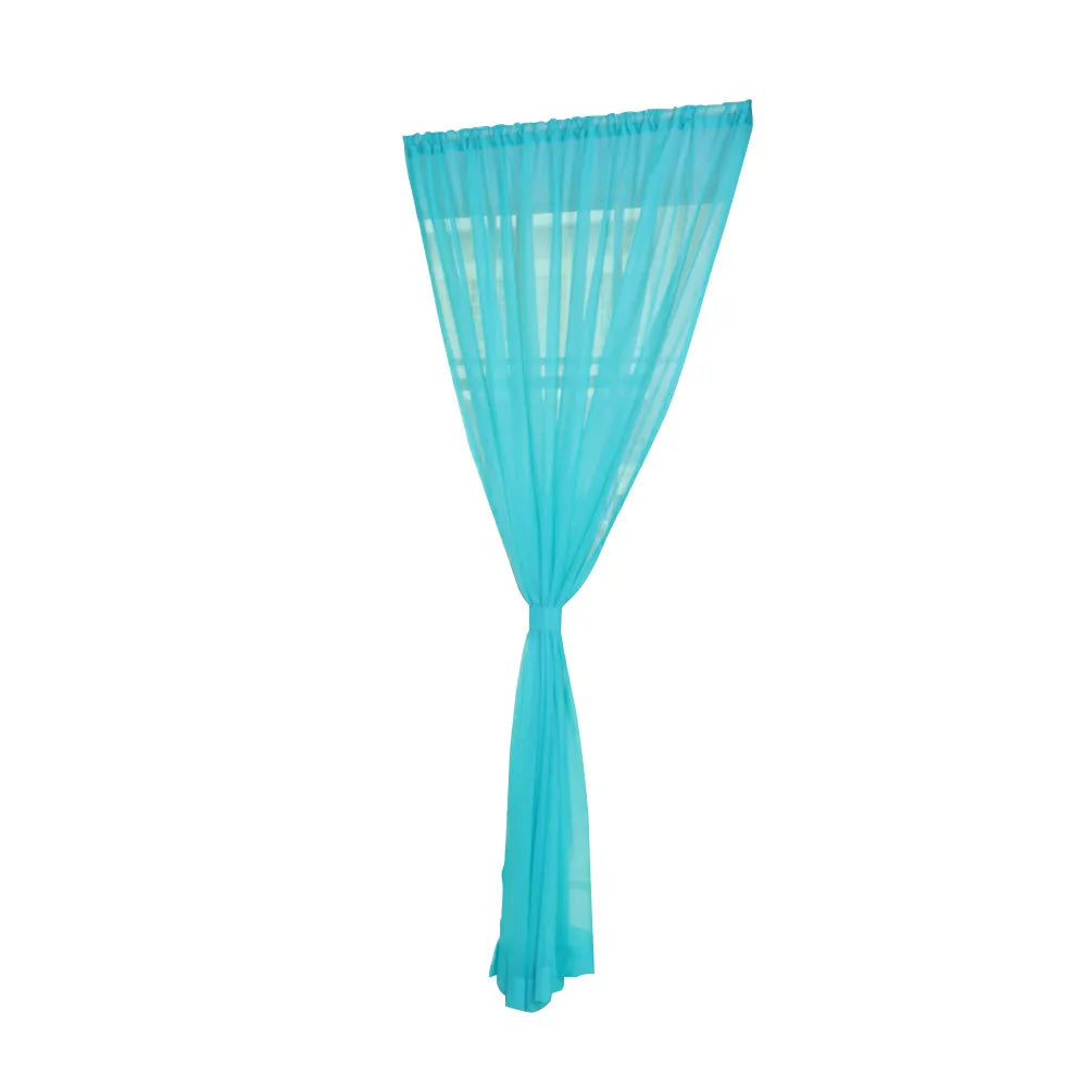 Transparent Voile Sheer Curtain Rod Pocket Panel 100x200cm Sheer Curtain Panel Richie's Default Title