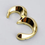3D Golden Self-Adhesive Door Numbers 0–9 | Electroplated Zinc Door Number Sign Richie's