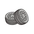MJX 7304 RC Car Wheel Tires P73300A P73300B2 – Set of 2 RC Car Spare Parts Richie's P73300A