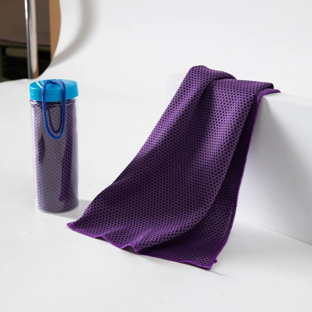 Cooling Sports Towel with Storage Bottle – Quick Dry Mesh Cooling Sports Towel Richie's Purple
