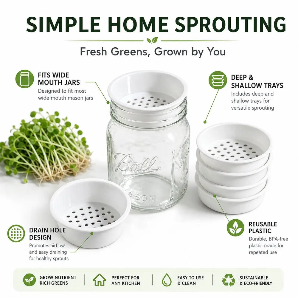 Plastic Seed Sprouting Trays for Wide Mouth Jars – 2/4pcs Sprouting Tray Kit Richie's