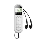 JOCESTYLE Mini Clip FM Radio Rechargeable LCD Display Portable FM Radio Richie's White