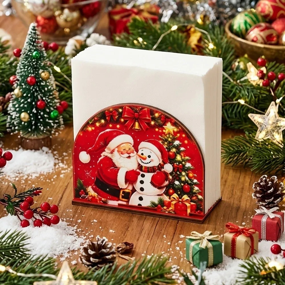Wooden Peeking Santa Napkin Holder – Christmas Table Decor Christmas Napkin Holder Richie's