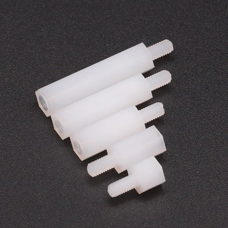 M3 Nylon Standoff Spacers Male-to-Female PCB Spacing Screws Nylon Standoff Spacers Richie's 50pcs White M3x9x6