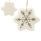 Felt Christmas Ornaments Embroidered Snowflake Tree Star Heart Christmas Ornaments Richie's White Snowflake