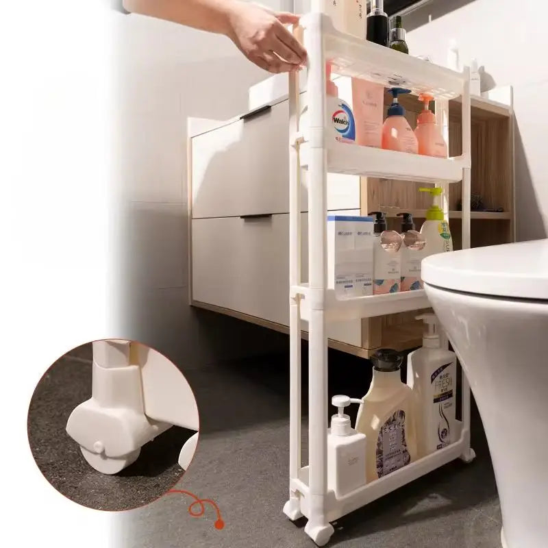3-Tier Rolling Storage Rack for Kitchen, Bathroom & Home Rolling Storage Rack Richie's