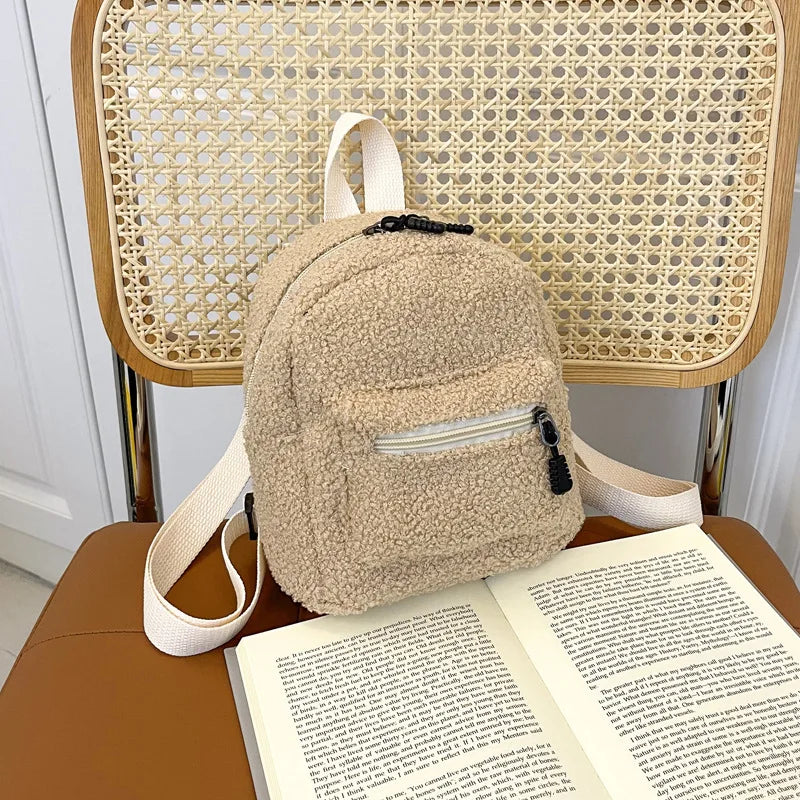 Women's Mini Corduroy Backpack – Casual Small Bookbag Mini Backpack Richie's Khaki 17x21x11cm
