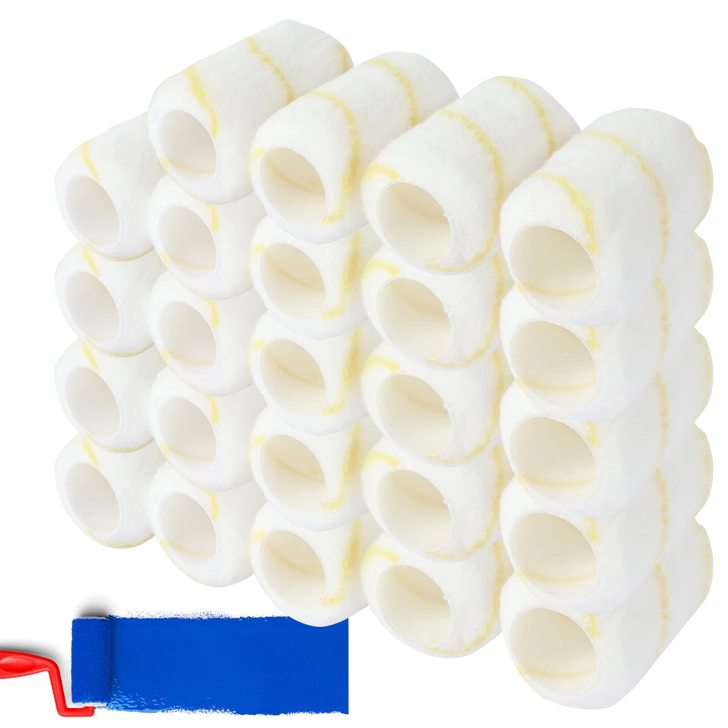 24-Pack 4" Microfiber Paint Roller Cover Naps – Reusable Paint Roller Covers Richie's 24pcs