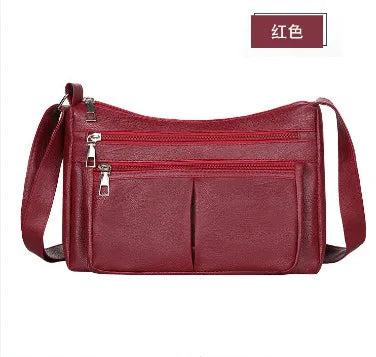 Women's PU Leather Crossbody Bag – Flower Patchwork Purse Crossbody Shoulder Bag Richie's Red