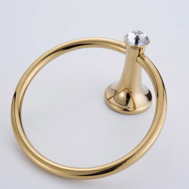 Gold Stainless Steel Wall-Mounted Round Towel Ring | HOBHE Bathroom Towel Ring Richie's