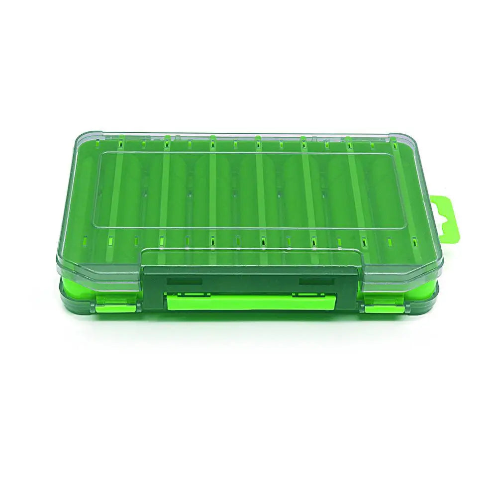 Double Sided Fishing Tackle Box – Lure & Bait Organizer Case Fishing Tackle Box Richie's Green small