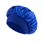 Satin Wide-Brim Sleeping Bonnet – Unisex Hair Care Night Cap Satin Sleep Bonnet Richie's ROYAL BLUE
